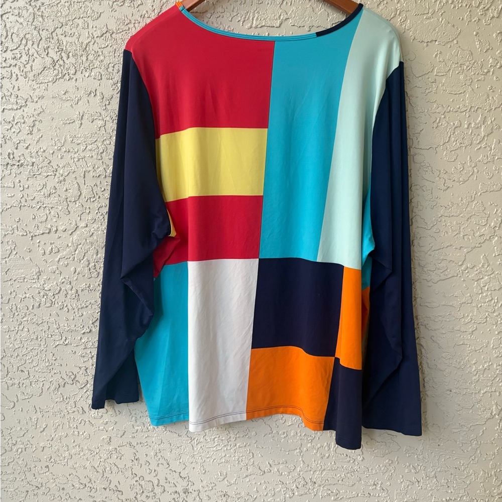 Lands' End Color Block Tunic - Red, Yellow, Blue